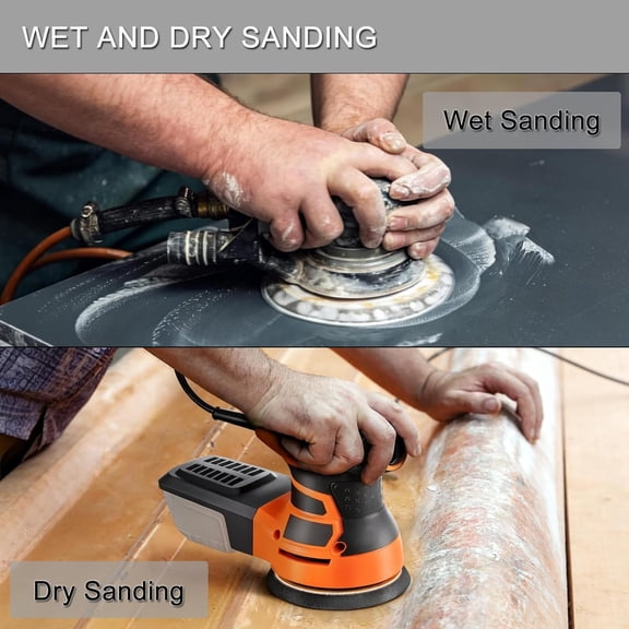 BDIUA-50Pcs 5 Inch Hook and Loop Sanding Discs, 400 Grit Wet Dry Sandpaper, Silicon Carbide Round Sand Paper Pads for Random Orbital Sander, Automotive Wood Metal Grinding Polishing Finishing