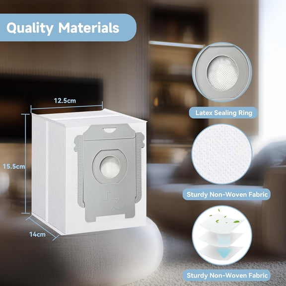 BDIUA-6 Pack Vacuum Bags for iRobot Roomba j9+, j7+, j5+, i5+, j6+, i3+, i4+, i8+, s9+, and Other i/s/j Series Clean Base Automatic Dirt Disposal Bags Replacement Parts