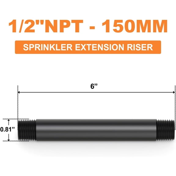 BDIUA-6Pcs 1/2 Inch MNPT PVC Male Pipe Thread Sprinkler Head Pipe Riser Extension for Lawn Irrigation System,Length 6 Inch