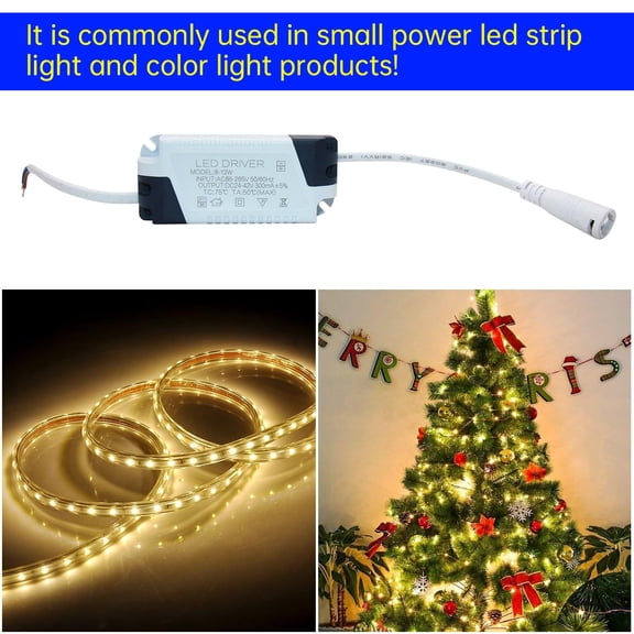 BDIUA-8~12W LED Driver, Constant Current 300mA AC 85~265V Output 24~48V DC Female Connector External Power Supply Rectifier Transformer for LED Ceiling Light
