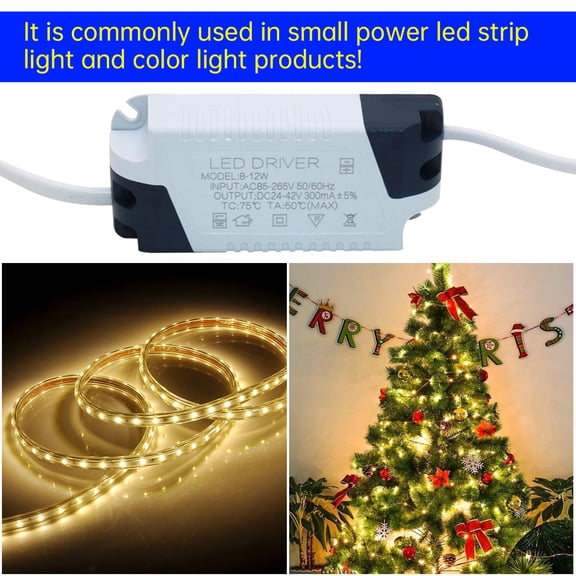 BDIUA-8~12W LED Driver, Constant Current 300mA AC 85~265V Output 24~48V SM Male Connector External Power Supply Rectifier Transformer for LED Ceiling Lamp