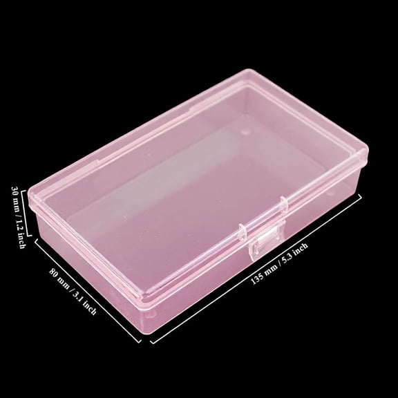 BDIUA-8 Pieces Rectangular Storage Box, Pink, 5.3 x 3.1 x 1.2 inch | Empty Mini Plastic Organizer, Hinged Lids with Buckle, For Small Items, Craft Projects