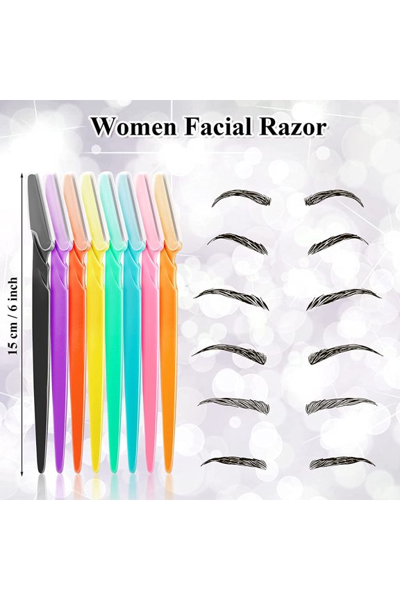 -96 Pcs Eyebrow Razors Shavers Trimmers for Women Dermaplane Razor Facial Razors Shavers Facial Hair Removal for Women Exfoliating Dermaplaning Tool for Face with Precise Cover for Makeup Care T