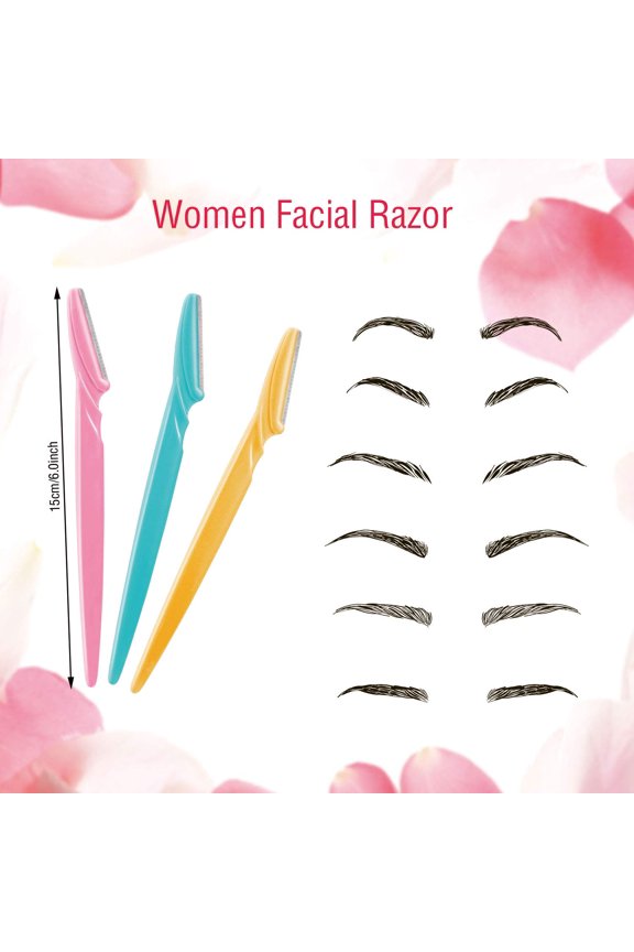 -96 Pieces Eyebrow Razor Eyebrow Trimmer Shavers Dermaplaning Tool Face Razors for Women with Precision Cover