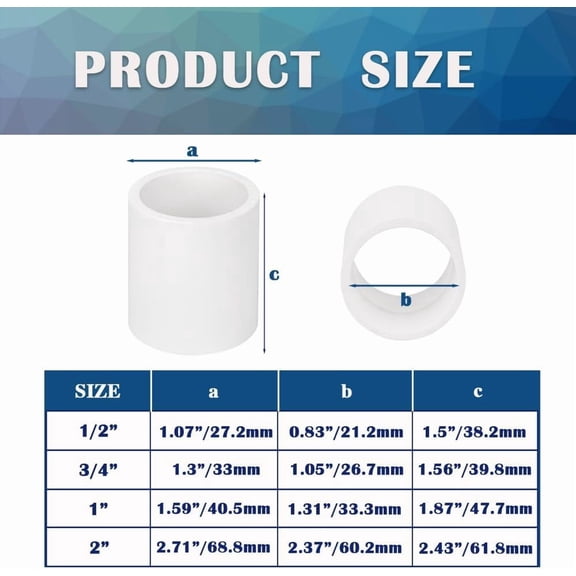 BDIUA-9PCS 1 Inch PVC Pipe Coupling Adapter Pipe Fitting Connectors Socket x Socket for Sprinkler, Drip Irrigation System, Pipes Extension HE050-1