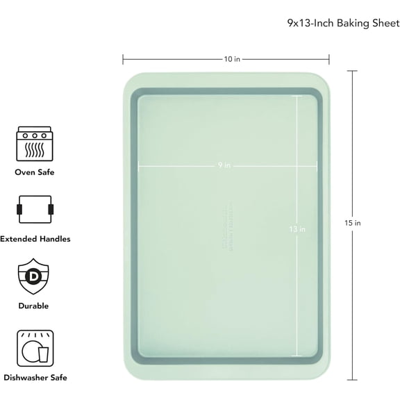 BDIUA-9x13in Nonstick Aluminized Steel Baking Sheet, Pistachio