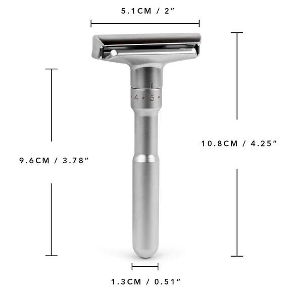 BDIUA-Adjustable Double Edge Classic Safety Razor (1 Razor & 5 pcs Titanium Coated Blades)