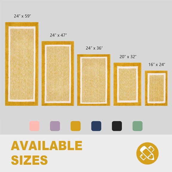 BDIUA-Bath mats for Bathroom Non Slip, Fluffy Absorbent Microfiber Bath mat Washable, Aesthetic Bathroom Rugs, Small Harvest Gold Bath mat, Harvest Gold, 24" x 16"