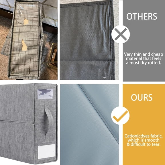 BDIUA-Bed Sheet Organizer 2 Pack Foldable Linen Closet Organizers and Storage Full or Twin Size Bedsheet Organizer Sheet Storage, Folder Organizers for Duvet Cover Bedding Clothes, Grey