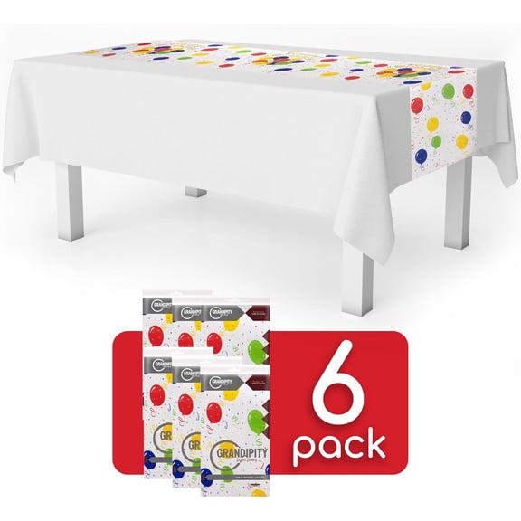 BDIUA-Birthday 6 Pack Premium Disposable Plastic Table Runner 14 x 108 Inch. Table Runner for Dinner Parties & Events by