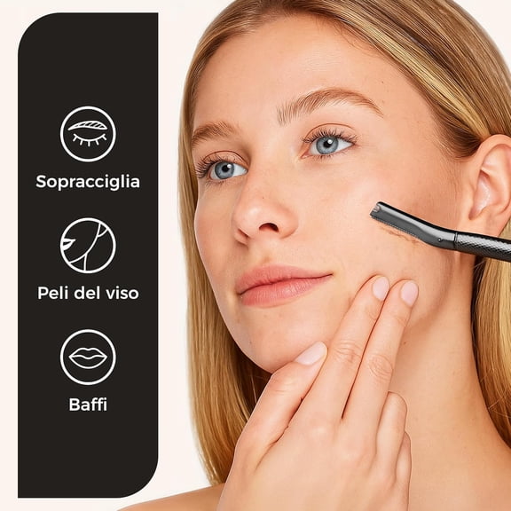 BDIUA-Black Eyebrow Razor with 10 PCS Replacement Blades
