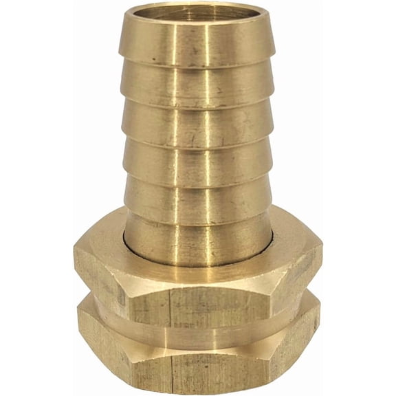BDIUA-Brass Garden Hose Adapter Swivel Fitting, 3/4 Barb and 3/4 GHT Female Connector, Heavy-Duty High-Pressure Support, Rust and Corrosion Resistant, 2 Pack