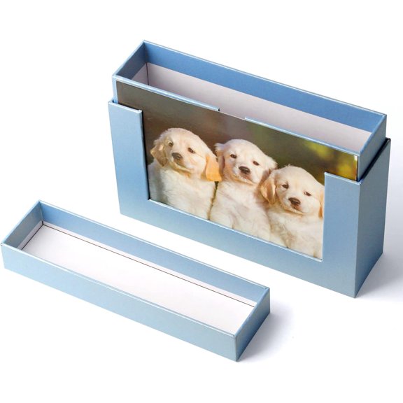 BDIUA-Cardboard Photo Storage Boxes 5x7 For Pictures, Family,Wedding Gift Photo Box, Photo Case Chocolate Gift Boxes, Postcards Box (Blue)