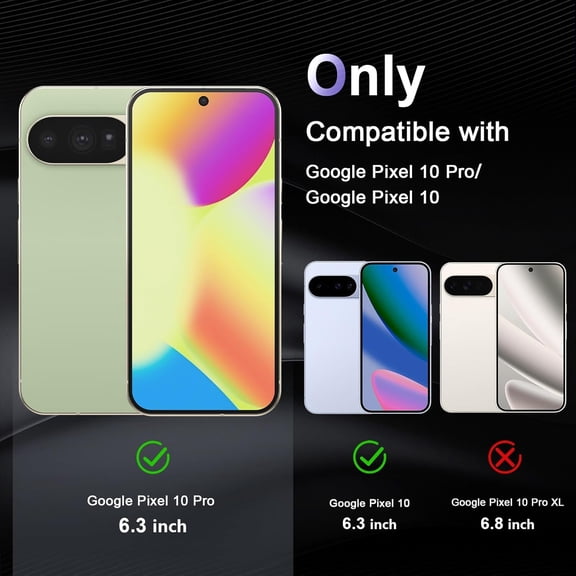 BDIUA-Case for Google Pixel 10/10 Pro, Military Grade Drop Protection Phone Case, Yellowing Resistant, Anti-Scratch Hard PC Back, Shockproof Hard Ultra-Thin Protective Cover, Clear