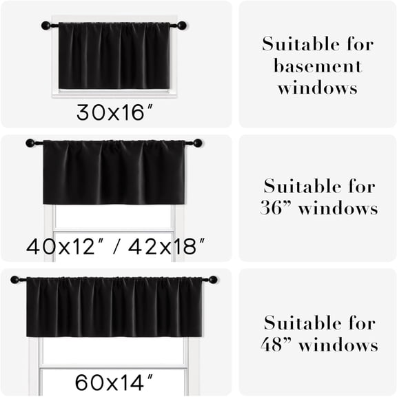 BDIUA-Chocolate Brown Valances for Windows 2 Pack Rod Pocket Waterproof Valance Curtains for Bathroom Kitchen,Dark Coffee Color,32 x 14 Inch Length