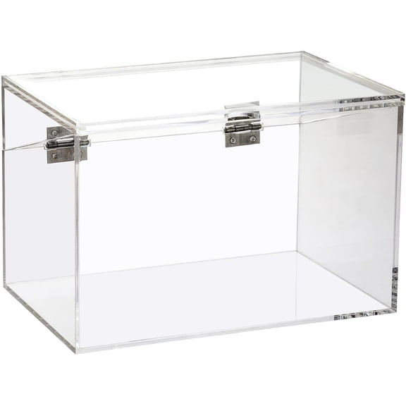 BDIUA-Clear Acrylic 5 x 8 inch Index Card Box with Sign Lid - Index Card Holder Notecard Box Recipe Card Box Plastic Storage Organizer for Filling Index Cards, Note Cards, Flashcards, Recipes