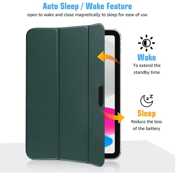 BDIUA-Clear Case for iPad (A16) 11th Generation 11 Inch (2025),iPad 10th Generation 10.9 Inch (2022),Stand Cover with Hard Translucent Back, Support Touch ID, Auto Wake/Sleep&Stylus Holder-Mint