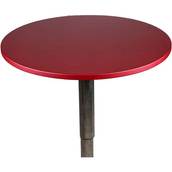 BDIUA-Cocktail Waterproof Round Table Topper Cap Polyester Fitted Stretchable Tablecloth Cover 24 Inch D-WineRed