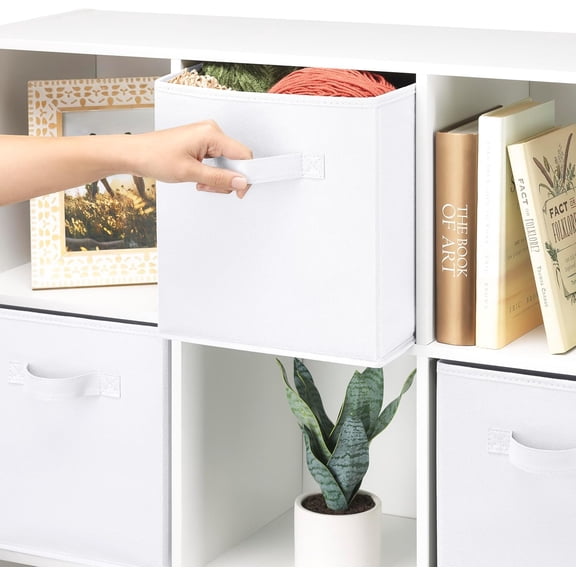 BDIUA-Collapsible Cubes - 10.5 x 10.5 x 11 inches - White - Set of 4