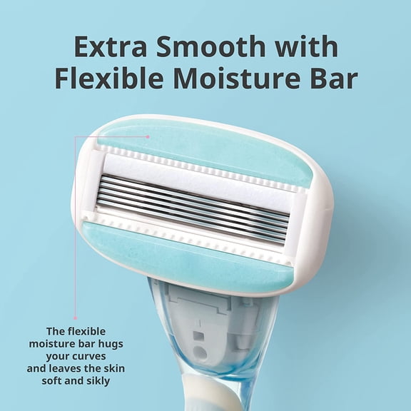 BDIUA-DORCO EVE 5 Razor for Women 4 Long-Lasting Blade Refills (No Handle)