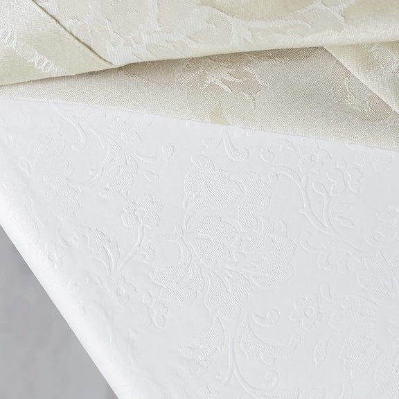 BDIUA-Deluxe Heavy Duty Vinyl Table Pad, Premium Table Protector, Waterproof with Flannel Backing, Quilted Design and Customizable (Off-White, 52" X 70" Rectangular)
