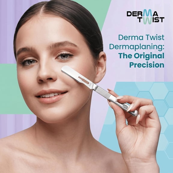 BDIUA-DermaTwist 10R Blades Dermaplaning 100-Pack Sterile Dermaplaning Razors for Women Face 10R Dermaplane Blades for face