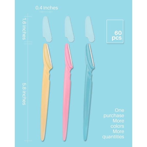 BDIUA-Dermaplane Razor, 60 Pcs Face Razors for Women and Men, Multipurpose Eyebrow Razor, Dermaplaning Tool for Face by , Multi-Color (60 Pcs)