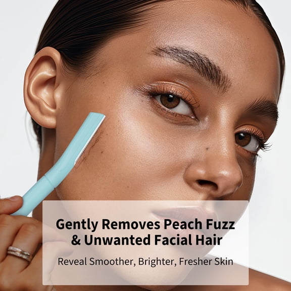 BDIUA-Dermaplane Razor, Eyebrow and Face Razors for Women, 10ct, Sky Blue | Facial Razor for Sensitive Skin, Dermaplaning Tool with Microblades for Women Face, Peach Fuzz Remover, Facial Hair Removal