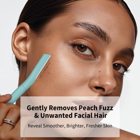 BDIUA-Dermaplane Razor, Eyebrow and Face Razors for Women, 10ct, Teal | Facial Razor for Sensitive Skin, Dermaplaning Tool with Microblades for Women Face, Peach Fuzz Remover, Facial Hair Removal