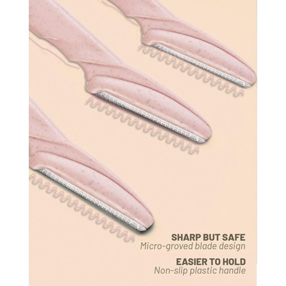 BDIUA-Dermaplaning Tool for Face, 30 Pcs Dermaplane Razor for Face, Multipurpose Face Razors for Women and Men, Pink