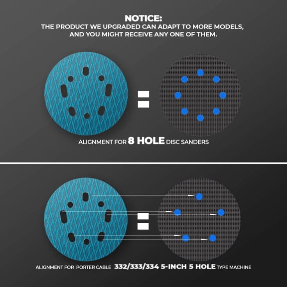 BDIUA-Diamond Shape 5 Inch 60 Grit Sanding Disc, Revolutionary Patent 8 Hole Hook and Loop Sanding Discs for Random Disc Sanders & Orbital Sanders (50Pack) by