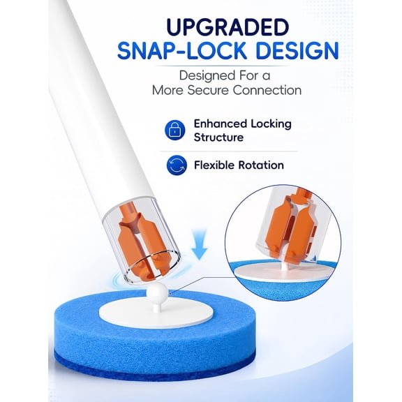 BDIUA-Disposable Toilet Brush Wand System, Toilet Bowl Cleaning Wand Kit with Disposable Refill Heads and Press Button Handle, for Daily Bathroom Cleaning 1 Wand and 14 Refill Heads