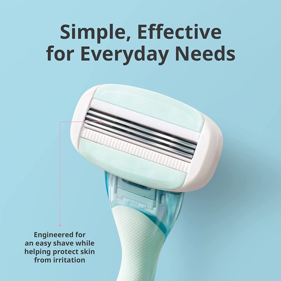 BDIUA-Dorco EVE3 Razor Smooth Touch for Women, Includes 1 Razor Handle and 6 Long-Lasting Razor Blade Refills (Handle + 6 Refills)