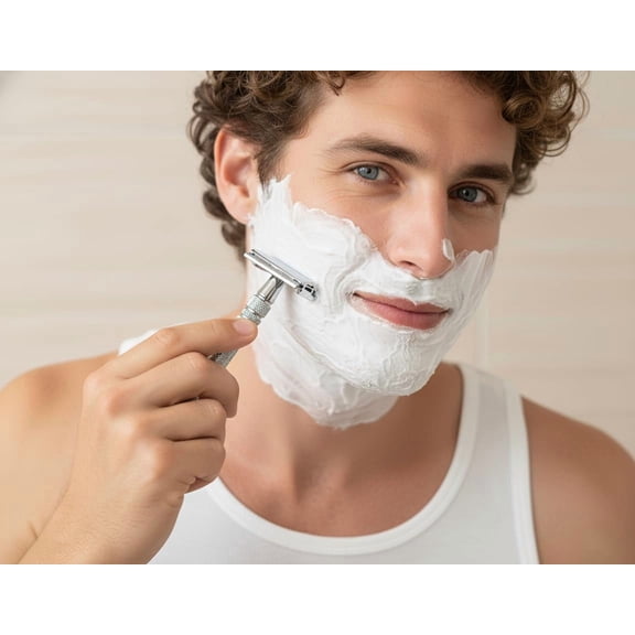 BDIUA-Double Edge Safety Razor with 10 Disposable Blades - Single blade double edge razor for men - Metal razor with Long Handle for close shave - Classic Clean Shave Single blade razor