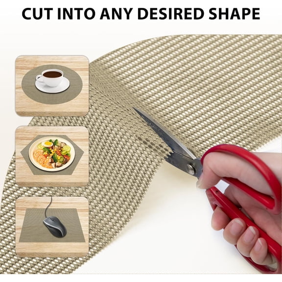 BDIUA-Drawer and Shelf Liner-Non-Adhesive Non Slip Shelf Paper Thickened Strong Grip for Kitchen Cabinets,Beige,12" W x 48" L