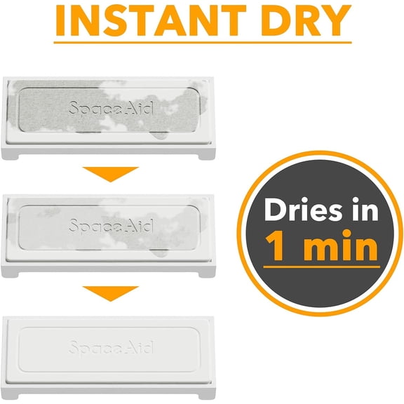 BDIUA-DryingNeat Sink Organizer, Instant Dry Sink Caddy Organizers, Kitchen Sponge Soap Holder Dispenser, Countertop Fast Drying Counter Tray Rack (Bamboo Rack, White)