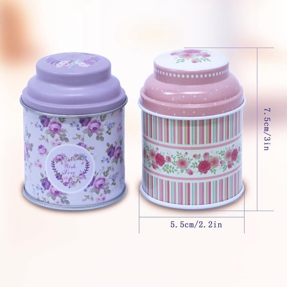 BDIUA-Elegant Metal Tinplate Empty Tins, Shabby Chic Mini-boxes for DIY Candles, Dry Storage, Spices, Tea, Candy, Party Favors, and Gifts (Cylinder 6-Pack)
