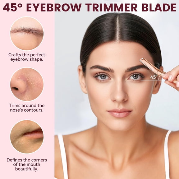 BDIUA-Eyebrow Razor-Face Razors for Women-Dermaplaning Tool for Face Exfoliation & Peach Fuzz with 12 Refill Blades-Facial Dermaplane Razors Shaver-Rose Gold
