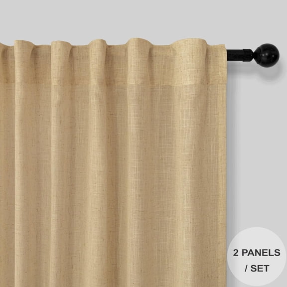 BDIUA-Farmhouse Kitchen Curtains 30 Inch Length for Small Bedroom Back Tab Pocket Light Airy Breathable Linen Cafe Tiers Neutral Earth Semi Transparent Short Half Window Curtain for Bathroom 30x30 Ta