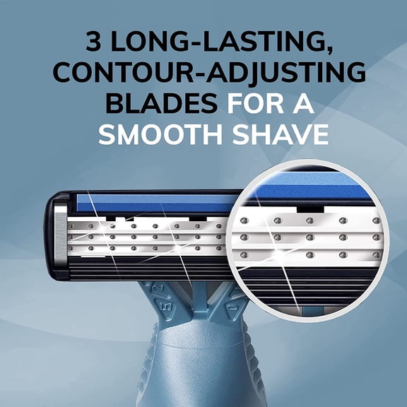 BDIUA-Flex 3 Mens Disposable Razors With 3 Blades, For a Smooth and Comfortable Shave, 4 Piece Razor Kit for Men