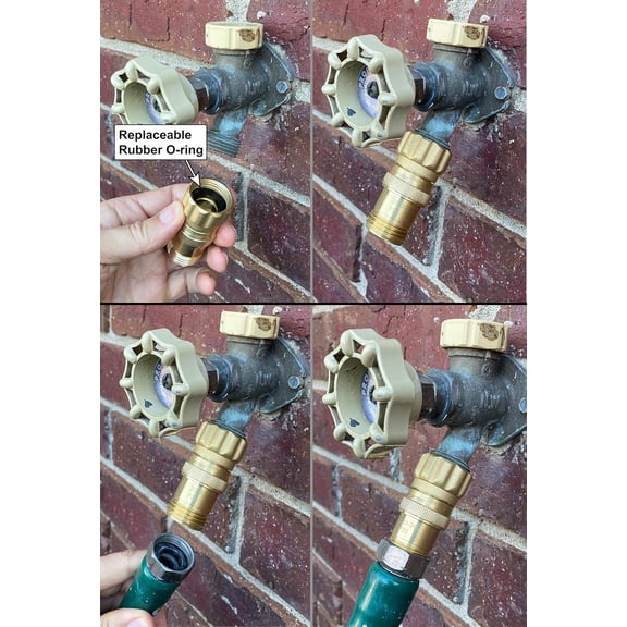 BDIUA-Heavy Duty 25 psi Water Pressure Regulator 3/4 inch Hose Thread Drip Irrigation System Pressure Reducer, Lead-Free Brass (With Regular and Screen O-Rings, 1, Count)