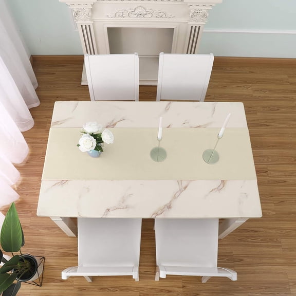BDIUA-Ivory Beige Table Runner Handmade Wedding Table Runners Modern Farmhouse Natural Solid Kitchen Table Runner for Family Dinner Outdoor Picnics Patry 14" x 108" 1 Piece