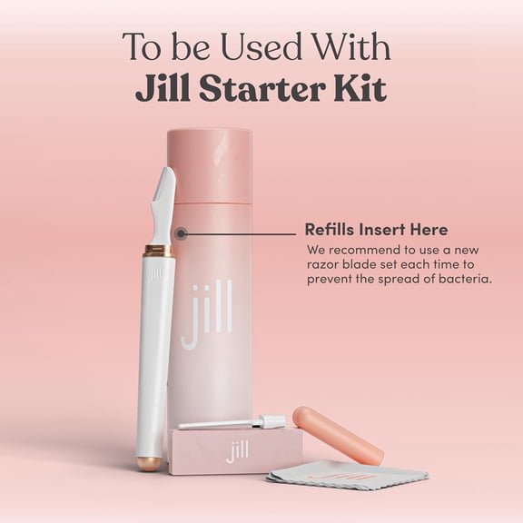 BDIUA-Jill Dermaplane Razor Refills for Women 8 Single-Use Face Razor Blades for Facial Hair Removal & Exfoliation Fits Jill Original Dermaplaner Only (Not Compatible with Pro Kit)