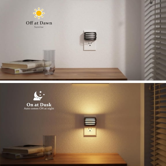 BDIUA-LED Night Lights Plug into Wall, [2 Pack] Night Light with 3 Colors 3000K-5000K-Amber, 3 Level Brightness Adjustable Plug in Night Light, Dusk to Dawn Nightligts for Adults Bedroom Bathroom