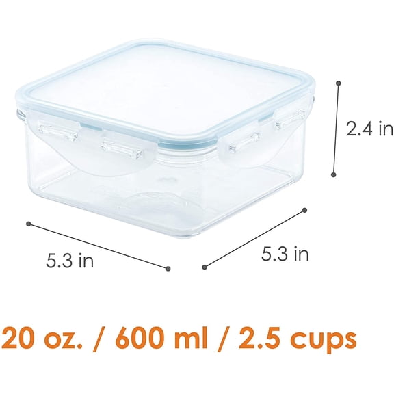 BDIUA-LOCK & LOCK Purely Better Tritan Container/Square Food Storage Bin, 20 Ounce, Clear