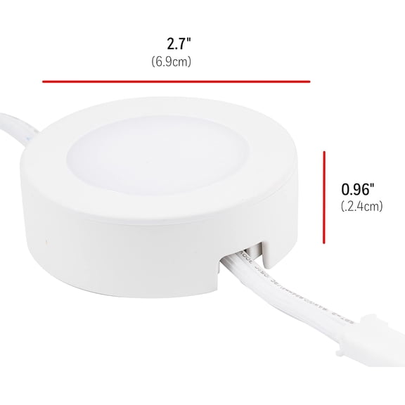 BDIUA-Linkable Recessed Puck Lights, 3 Pucks, LED Puck, 150 Lumens, Warm White Light, Under Cabinet Lighting, Warm White, Kitchen, Counter, Indoor, 45744