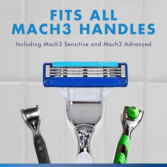 BDIUA-Mach3 Turbo Razors for Men, 1 Handle, 4 Blade Refills