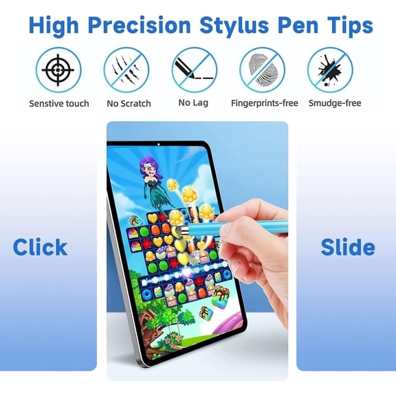 BDIUA-Mesh Fiber Stylus Pen Replacement Tips (20 Pcs) for Capacitive Touch Screen, High Sensitivity, Soft, No Scratch, Slow wear, Smartphone,Tablet Stylus Fibre Nibs
