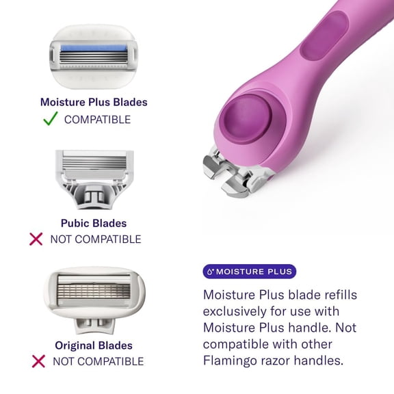 BDIUA-Moisture Plus Women's Razor Set - No Shave Gel Needed - Razor Handle, 4 Blade Refills, Shower Holder - Fig