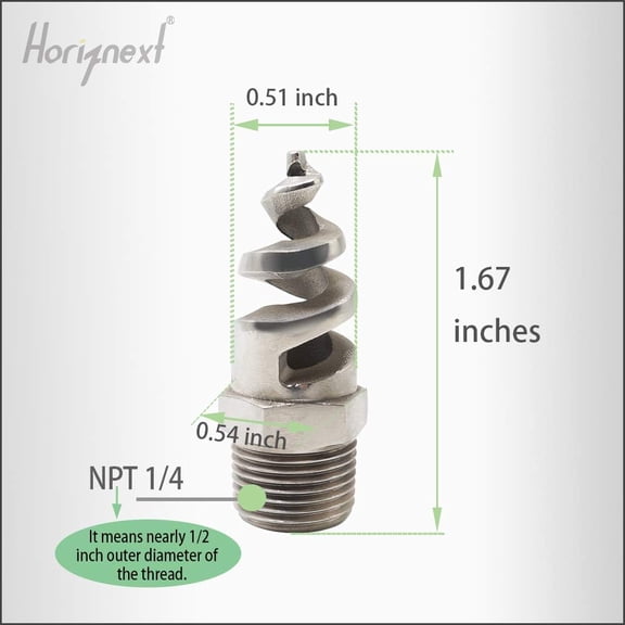 BDIUA-NPT1/4 spiral aerator lawn, stainless steel 316 hose sprayer nozzle atomizer, for garden, fire proofing, gas and liquid cooling (5 pcs)